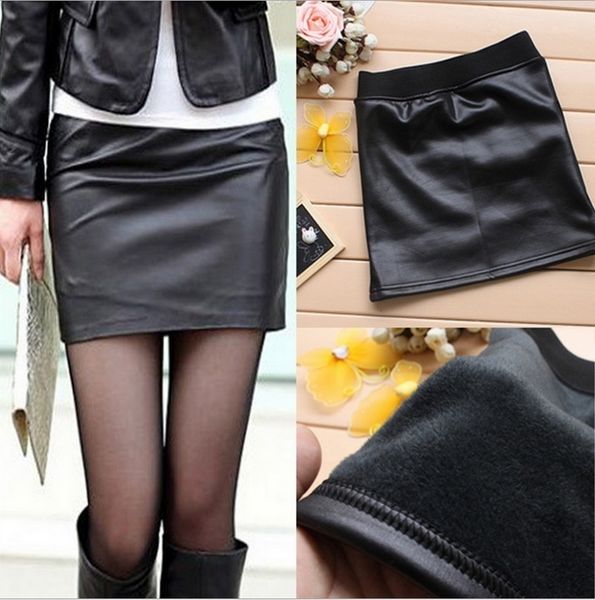

designer women skirts women winter pu leather skirts trendy office ladies black faux leather short skirt imitation womens slim skirts
