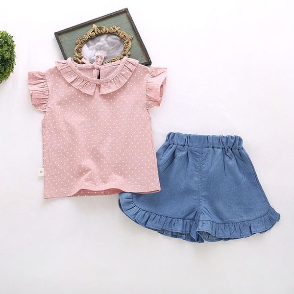 

2шт малыш малыш baby girls clothing set dot повседневные топы + сплошной цвет юбка наряды наборы детская одежда roupa infantil menina, White