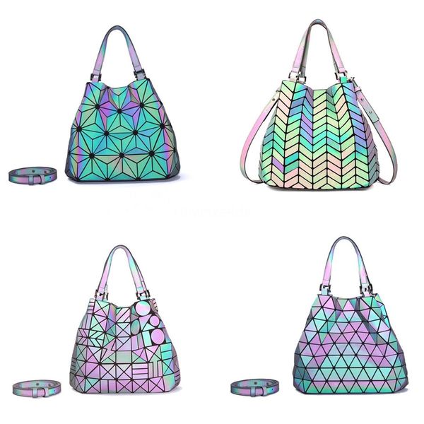 

2020 new women pu luminous shoulder bags designer handbags wallet fashion brand messenger bag geometric ladies casual laser bags #467