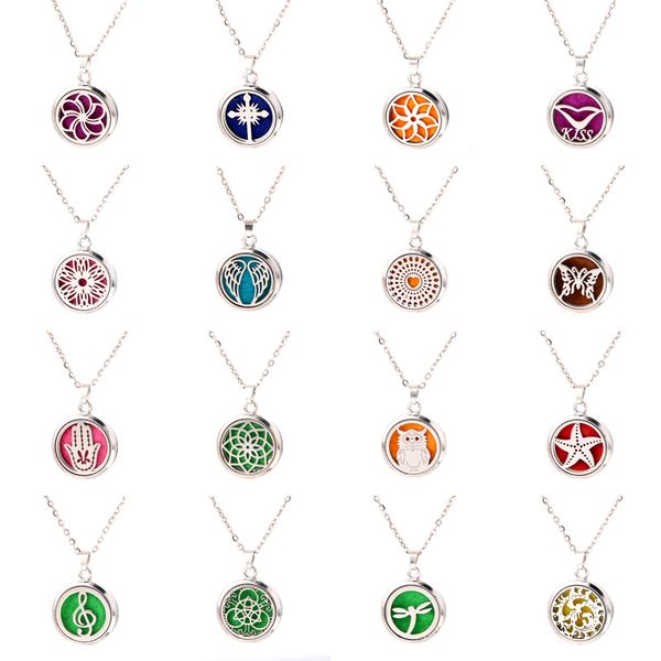 

musical note aroma diffuser necklace stainless steel magnet pendant perfume essential oil locket necklace with pads, Black