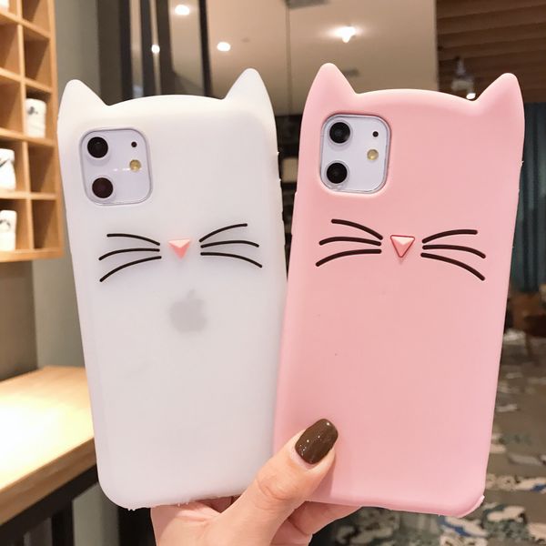 

applicable to apple 11pro max mobile phone shell beard cat iphone 11 cartoon 3d anti-fall mobile phone protection shell