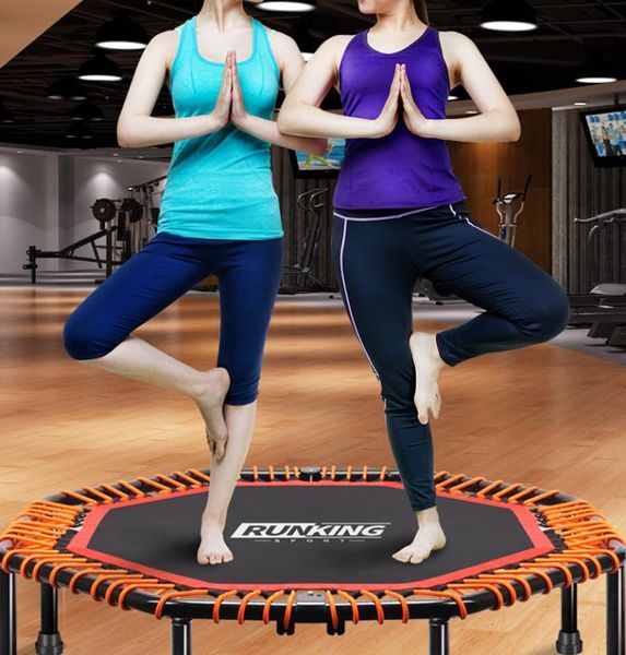 

household silent mini trampoline with adjustable handle bar fitness trampoline bungee rebounder jumping cardio trainer workout