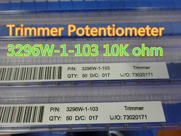 10 pçs / lote apartamento de potenciômetro potenciômetro 3296W-1-103 3296W 103 10K ohm em estoque
