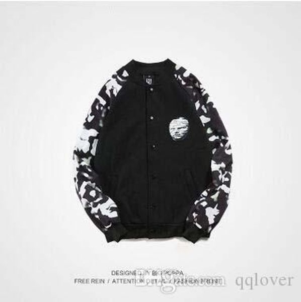 

us europe autumn men's hoodies cotton jacket tide design teenager cardigan camo hoodies sweatshirts stand collar casual hooded coat, Black