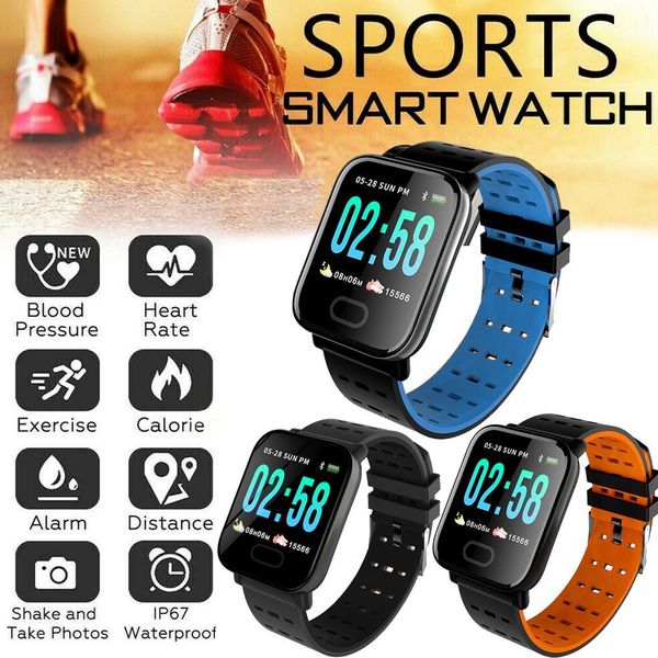

new a6 smart watch with heart rate monitor fitness tracker blood pressure smart wristband waterproof for android ios