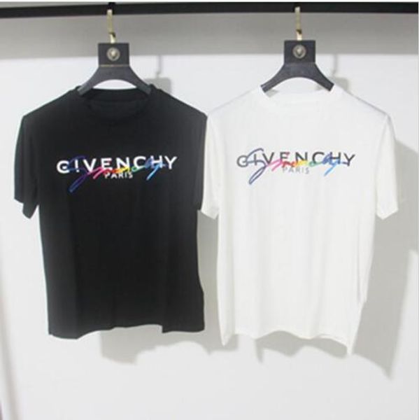 

2019 ummer new arrival fa hion brand men giv t hirt de igner letter print t hirt pari ignature embroidery lei ure t hirt