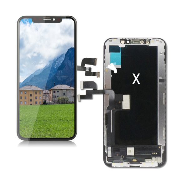 

soft/hard oled lcd for iphone x, 100% test tft lcd display touch screen digitizer complete assembly replacement screen for iphone x