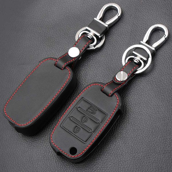 

car genuine leather flip key cover cases holder bag for kia kx5 rio sportage ql ceed sorento cerato k2 k4 k5 fob keychain