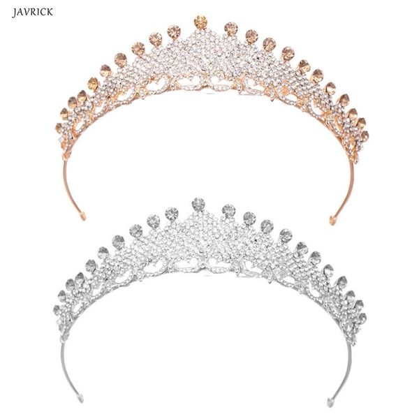 

charm women imitation crystal crown headband lady princess birthday crowns bridal headdress jewelry, Golden;white