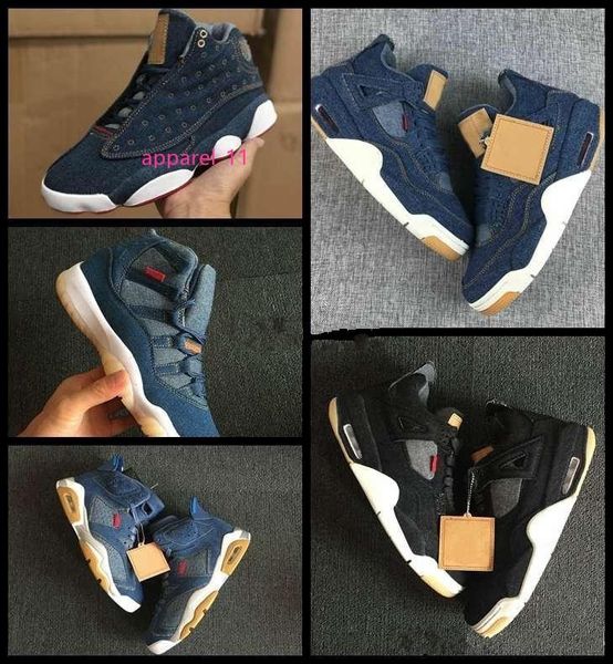 

2019 new 4 6 11 13 denim ls travis men basketball shoes mens blue jeans 4s 11s 13s sneakers designer jumpman trainers sports chaussures