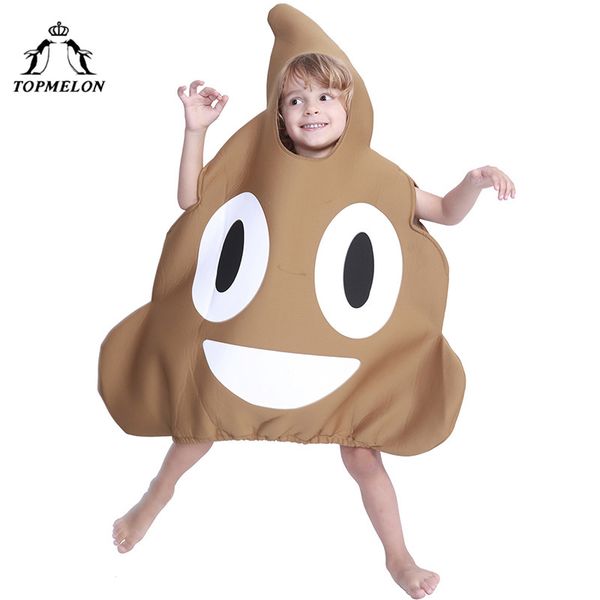 

elon cartoon poo costume for kids smile face printed one piece costumes boys girls funny clothing halloween dress up, Black;red