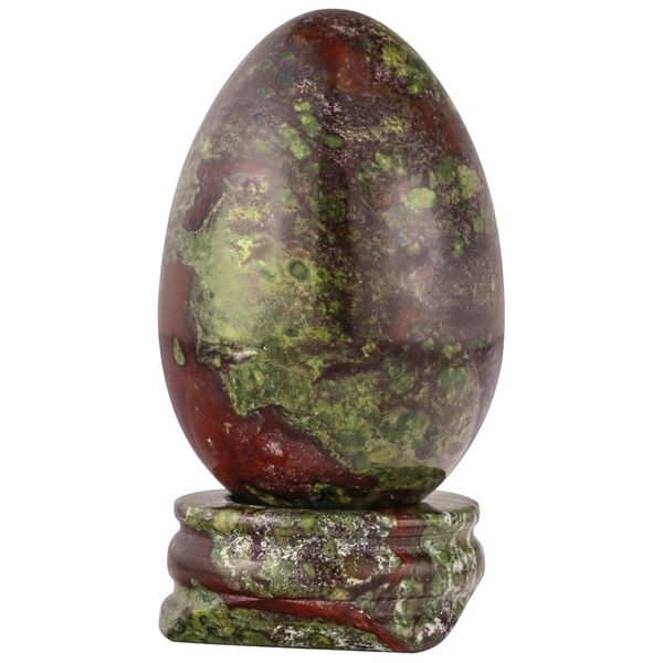 

tumbeelluwa 1.7'' dragon bloodstone egg sphere with stone stand healing meditation chakra balancing home decoration, Pink;blue
