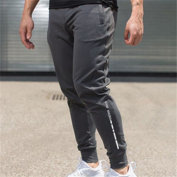 

new men gyms fitness sweatpants male drawers cotton trousers man jogger workout pencil pant men casual fashion slim brand pants, Black