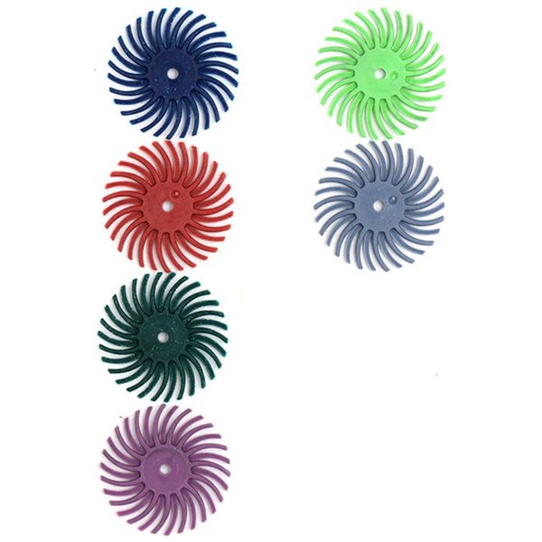 

promotion--60pcs accessories radial bristles polishing polishing wheel mixing grit+6pcs mandrel for rotating tools