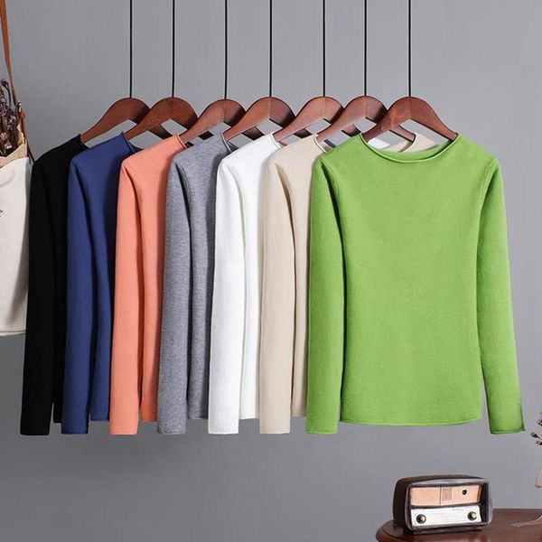 

gigogou preppy style women pullover sweater sweet girl candy color soft jumper slim elastic basic knitted christmas sweater, White;black