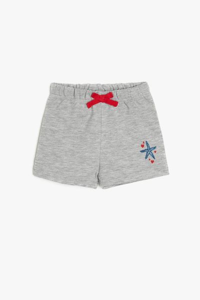 

koton kids gray baby girl printed shorts, White;black