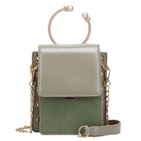 

elegant female metal ring tote bag 2019 new quality pu leather women's handbag travel chain shoulder messenger bag