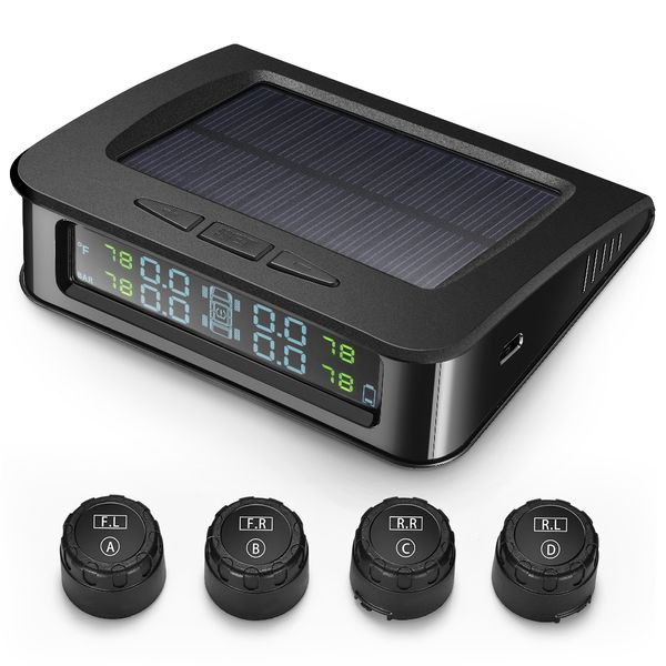 

zeepin c220 tire pressure monitoring system solar tpms with 4 external sensors