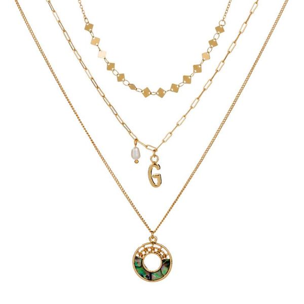 

g disc drop metal chain choker necklace fashion, Silver