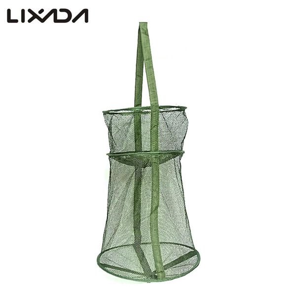 

lixada folding fishing net cage fish trap quick-drying collapsible fishing basket creel fish tackle tools accessories