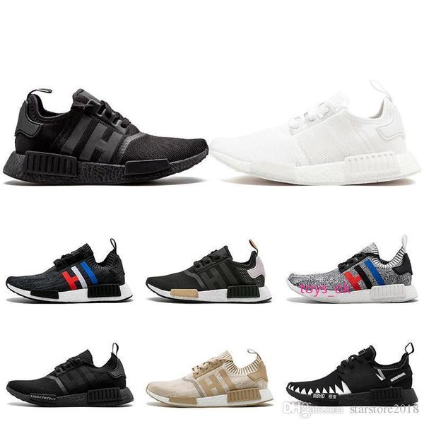 

new 2019 r1 mens running shoes triple black white beige white blue nbhd og men women runner sports sneakers 36-45