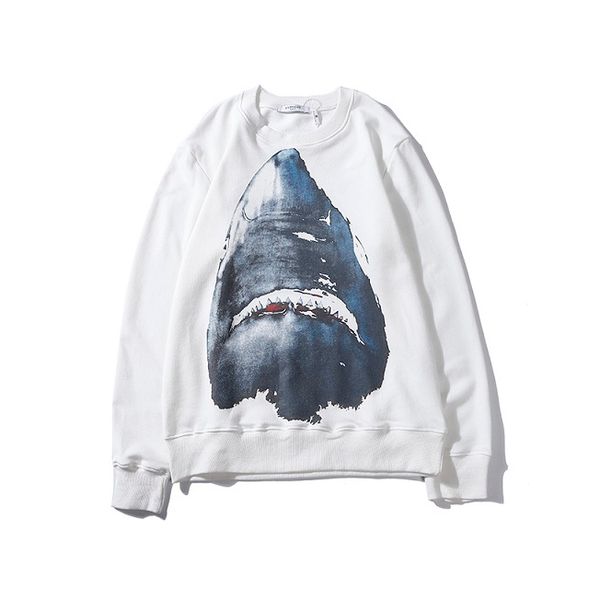 

мужчины дизайнер толстовки мужские женские кофты мужские акулы печати топы женские твердые solor пуловер молодежная повседневная одежда 2019, Black