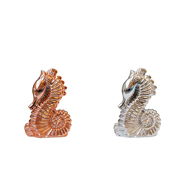 

2pcs/set sea horse sculpture collectable ceramic figurine cabinet ornaments
