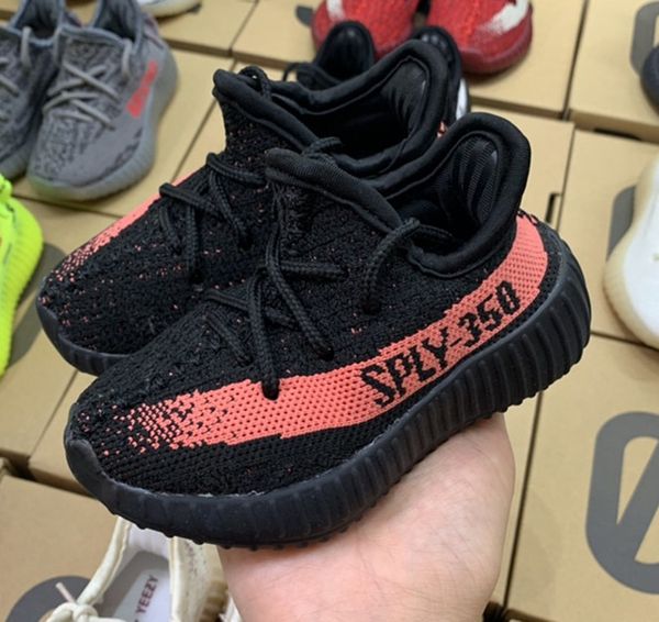 

2020 дети kanye западные кроссовки серый белуга черные белые белочные обувь черный красный зебра белуга 2.0 kids kneakerssize eur24-35, Blue