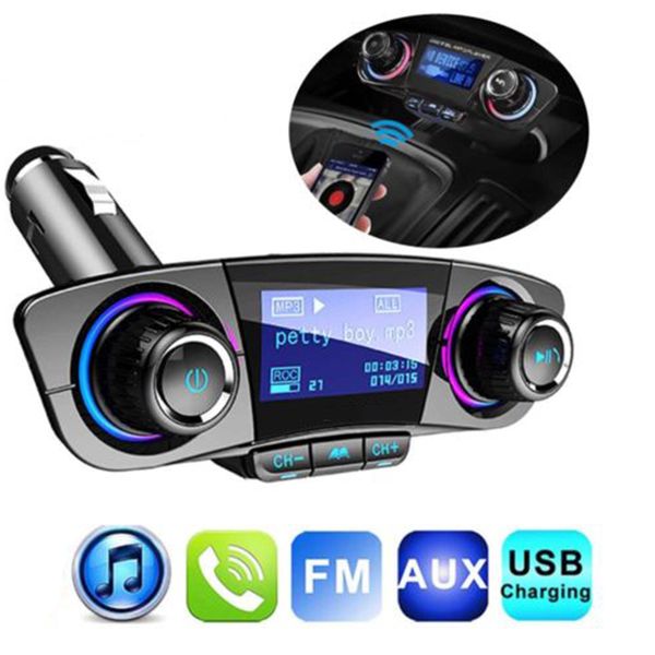 

car mp3 player fm transmitter aux modulator bluetooth handscar kit audio with smart charge dual usb charger