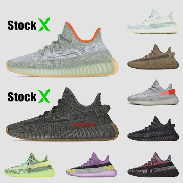 

kanye west stock x running shoes for men women cinder desert sage tail light earth yecheil reflective black mens trainers women sneakers