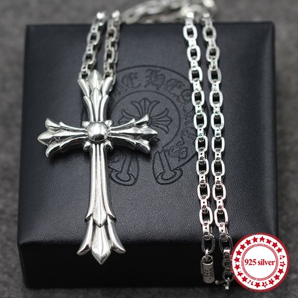 

s925 sterling silver pendants personalized classic retro jewelry hip hop fashion peach heart holy sword shape punk style to gift