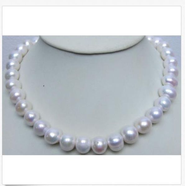 

huge 12-15mm white japanese akoya pearl necklace 18'' 14k gold clasp, Silver