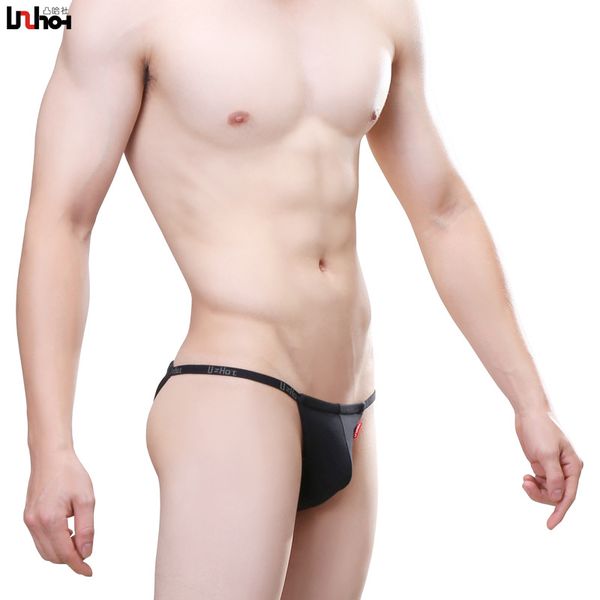 

gay underwear men briefs shorts lycra cotton panties man breathable low rise u convex pouch underpants cueca calzoncillo, Black;white