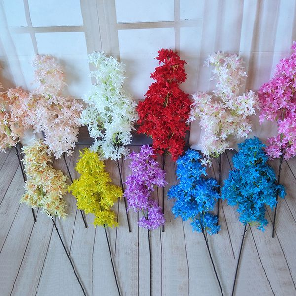 

artificial sakura flower bouquet real touch lifelike japanese cherry flower diy home living room wedding party decor