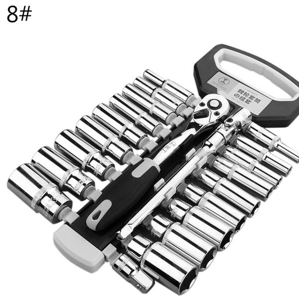 

1 set socket ratchet wrench spanner common hand socket bicycle car repair tool y5ga