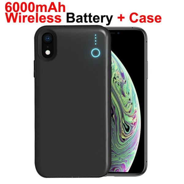 

Qi Wireless Power Battery Case Battery Portable Power Charger Protective Charging Case Power Bank Backup Cover for iPhone XR XS Max 6000 mah