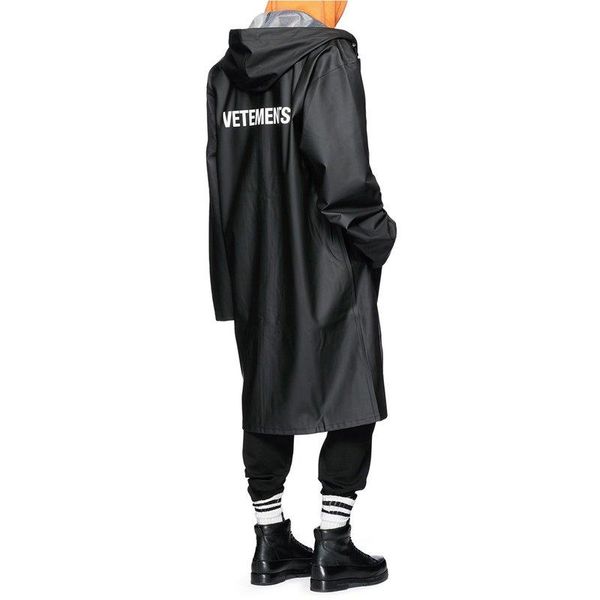 

vetements polizei oversized kanye west jacket big bang extended rain coat men women windbreaker trench waterproof jacket coats, Black;brown