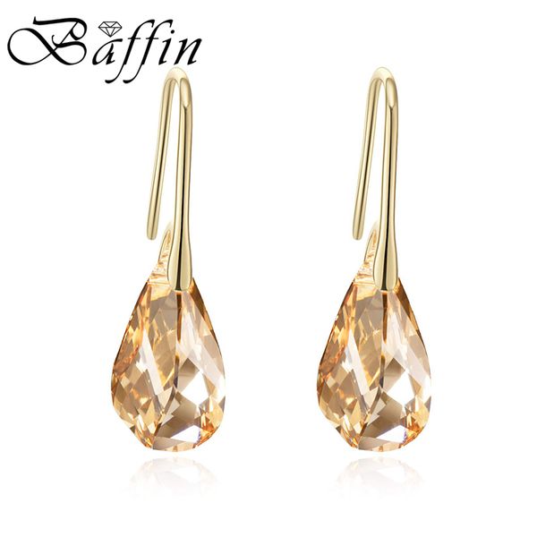 

baffin new trendy gold helix pendant drop earrings crystals from swarovski for women party statement indian jewelry friends gift, Silver