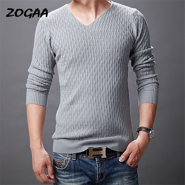 

men's sweaters zogaa autumn fashion men solid casual v-neck pullover cotton mens pull homme, White;black