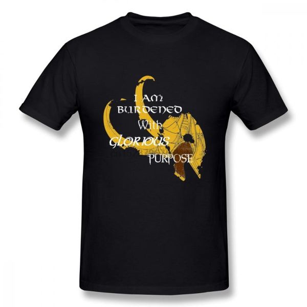 

i am burdened with glorious purpose loki teshirt for man round collar t-shirt nice short-sleeved, White;black
