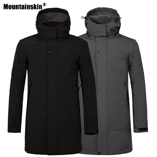 

mountainskin winter men's softshell fleece jacket outdoor long windbreaker hiking camping trekking ski climbing male coat va328, Blue;black