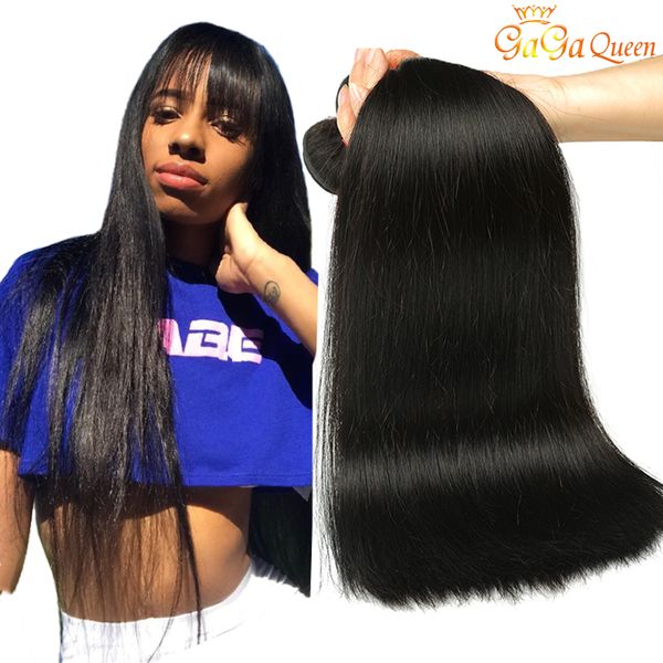 

8a mink brazilian traight hair bundle color 1b 2 4 brazilian virgin hair traight peruvian malay ian indian human hair weave exten ion, Black