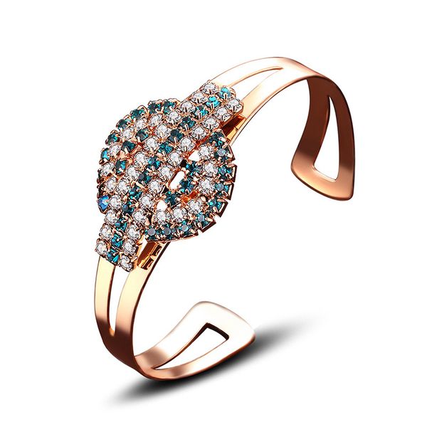 

2019 europe and america ladies fashion new creative silver jewelry simple crystal round exquisite bracelet gift jewelry, Black