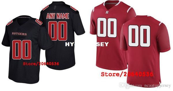 

custom rutgers scarlet knights scarlet college jersey mens women youth kids personalized any number of any name stitched football jerseys nc, Black;red