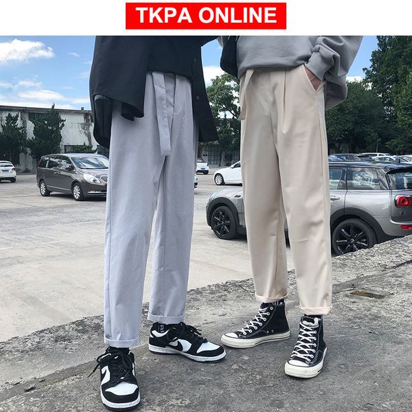 

streetwear joggers pants men 2020 mens hip hop colorful belt solid sweat pants couple harajuku harem trousers, Black