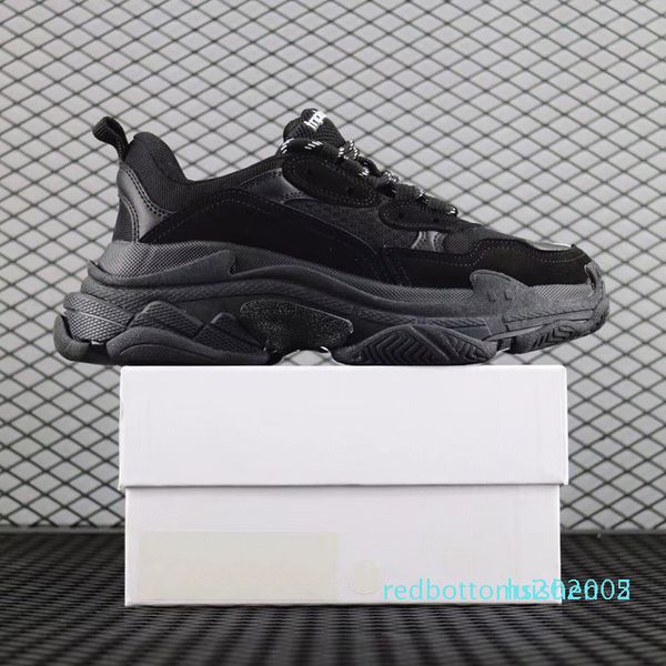 

paris 17fw triple-s walking shoe luxury dad shoes chaussures femme triple s 17fw designer sneakers men women vintage old grandpa trainer r05, Black