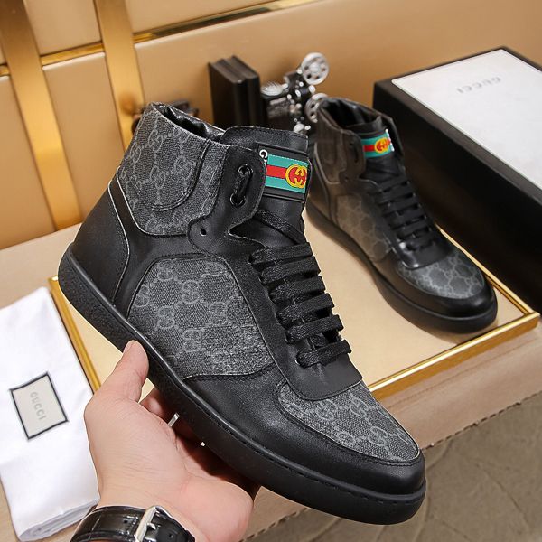 

luxury fashion speed high-trainers shoes printed leather youth shoes for man vacation outdoor shoes ankle boots with original box, Black