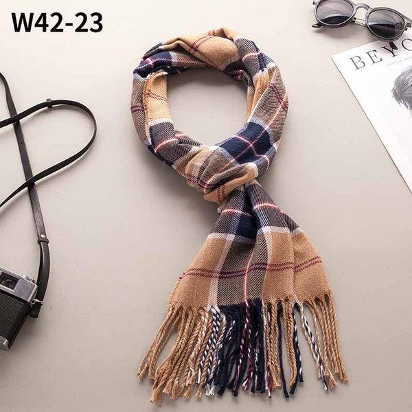 

2019 europe and america's latest super quality men's scarf winter rectangular cotton scarf male he-28, Blue;gray