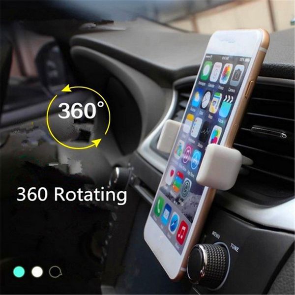En iyi satış 360 derece rotasyon araba cep telefonu tutucular araba hava havalandırma tutucusu evrensel farklı renkler seçeneği