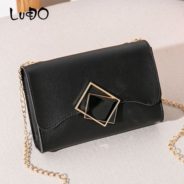 

lucdo geometric pu leather mini shoulder bag fashion ladies small square messenger crossbody bags for women 2020 chain handbags